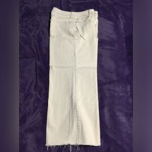 a.n.a. Cream Gently Worn Frayed Wide Leg Cropped Pants 🐣